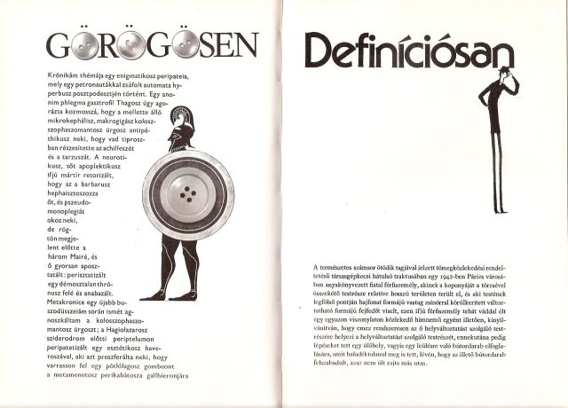 Exercices de style magyar nyelvű kiadása 1988-ból. A tipográfia a zseniális könyvművész, Szánthó Tibor munkája